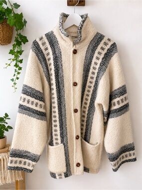 Vintage Sunice Wool Blend Nordic Cardigan Sweater – Made in Canada